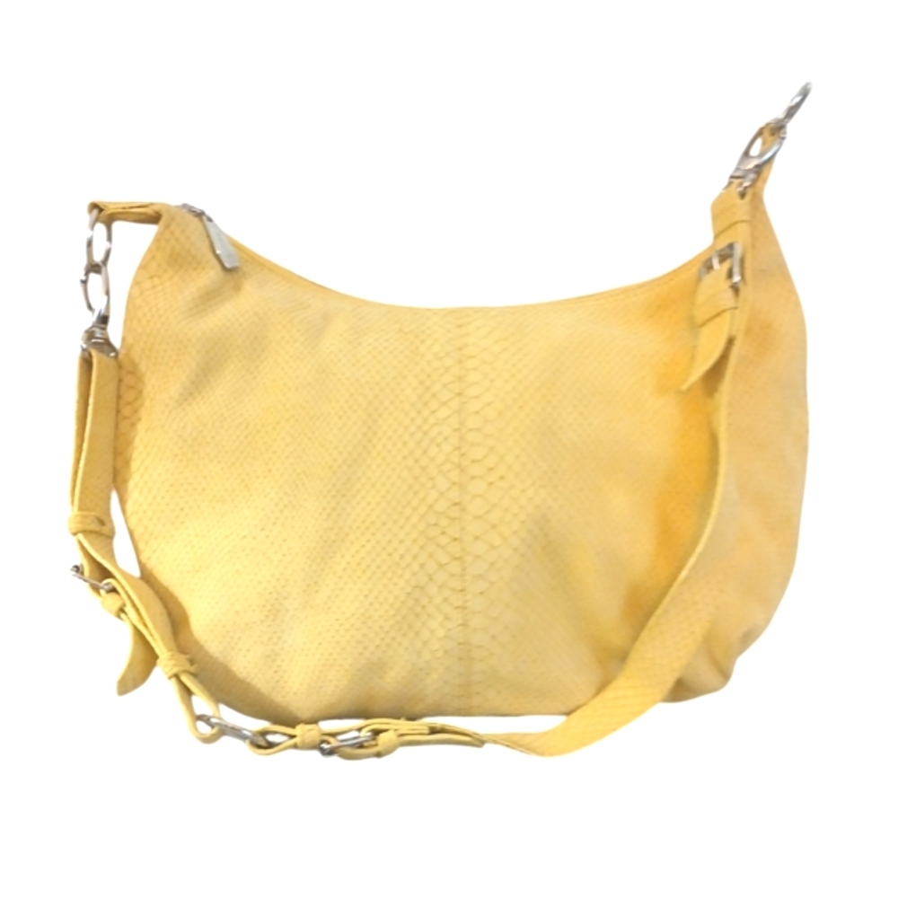 Berge Italian Leather Snake Embossed Hobo Shoulder Bag